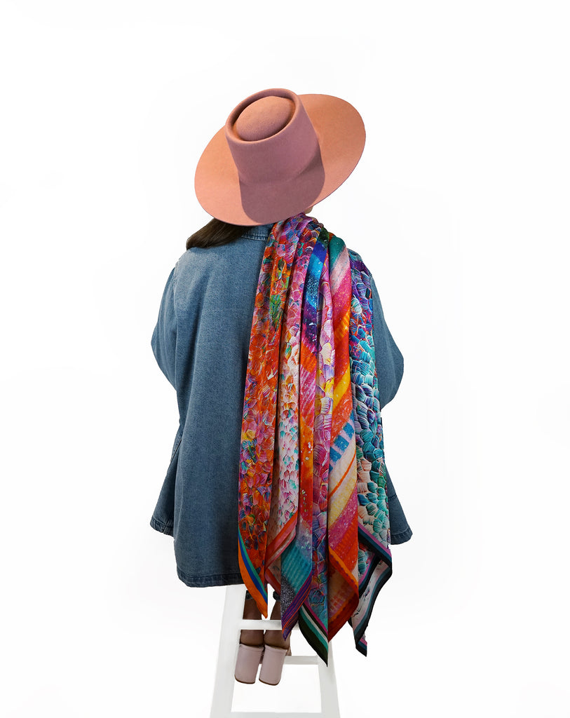 “The Painter” Flat Top Rancher Hat & Scarf