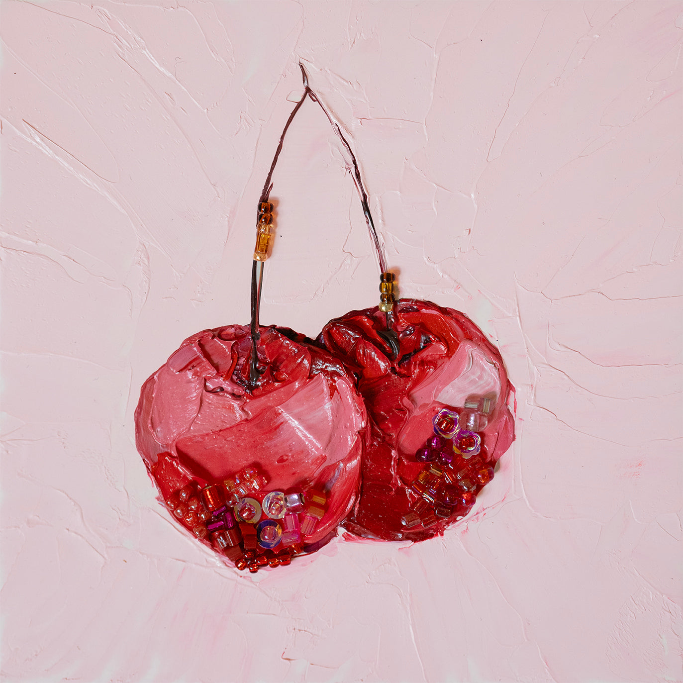 Commission Collaboration | "Stella Cherry Glimmer" -6" x 6" x 7/8"