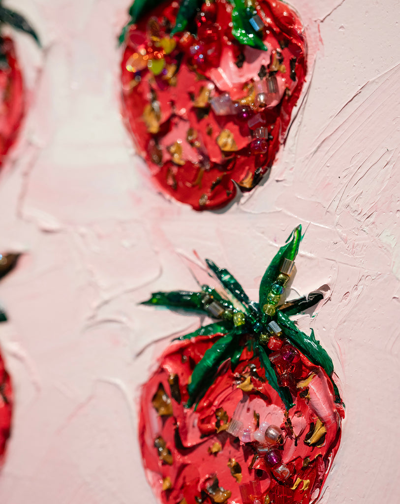 "Strawberry Quartet Jewel" -5" x 5" x 1.5"