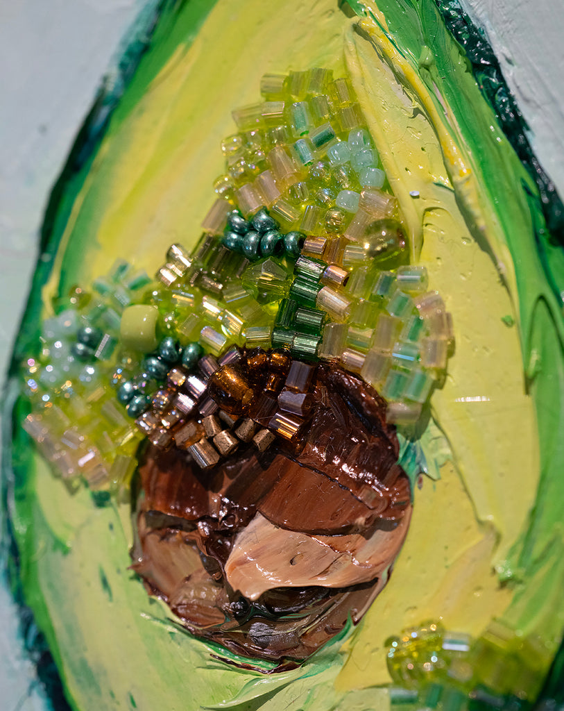 "Glitzy Gwen Avocado" -5" x 5" x 7/8"