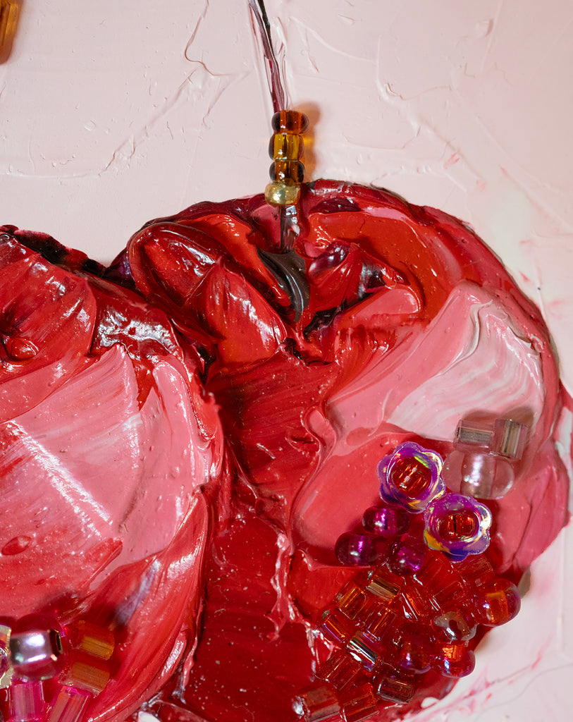 Commission Collaboration | "Stella Cherry Glimmer" -6" x 6" x 7/8"