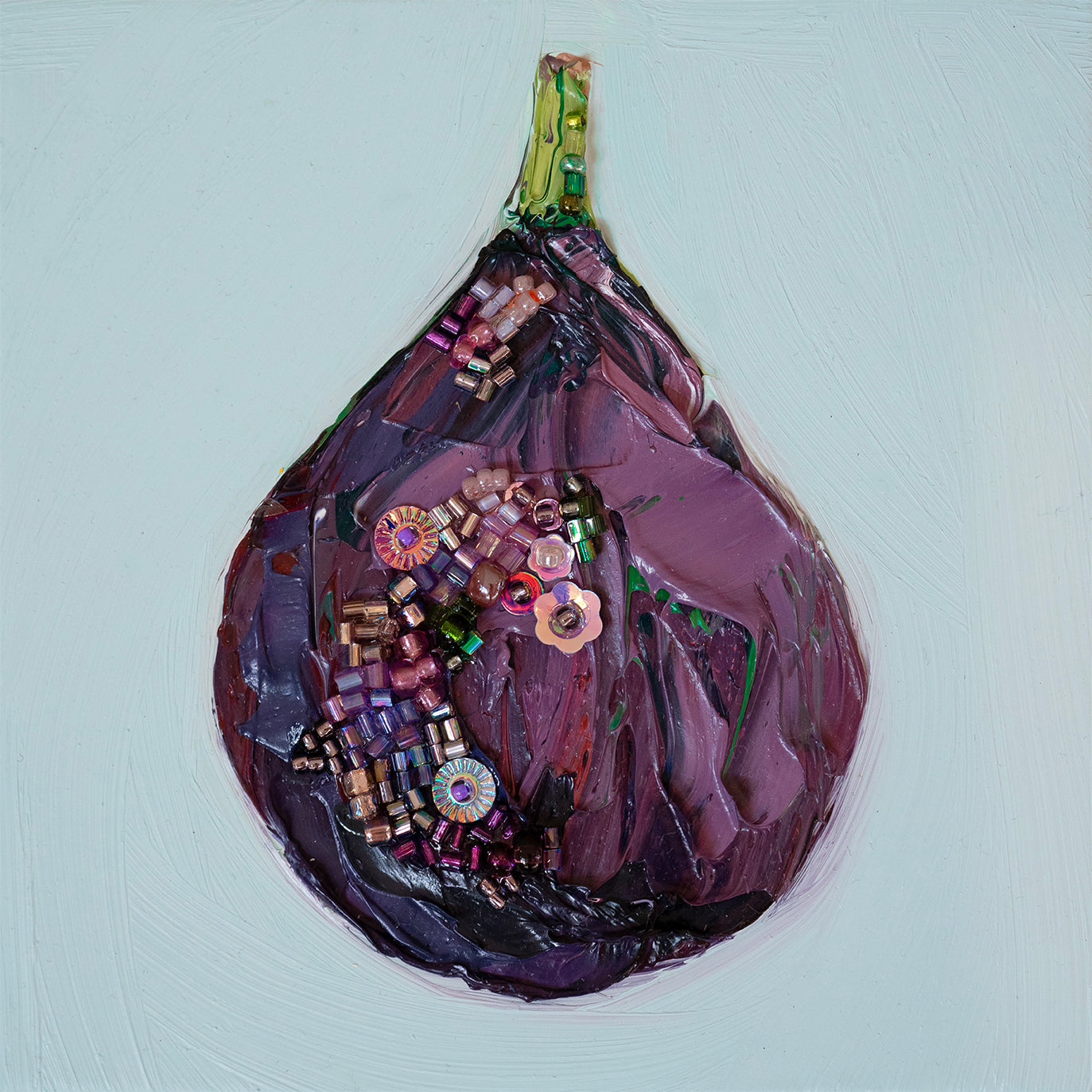 Commission Collaboration | "Bling Bling Black Madeira Fig" -6" x 6" x 7/8"