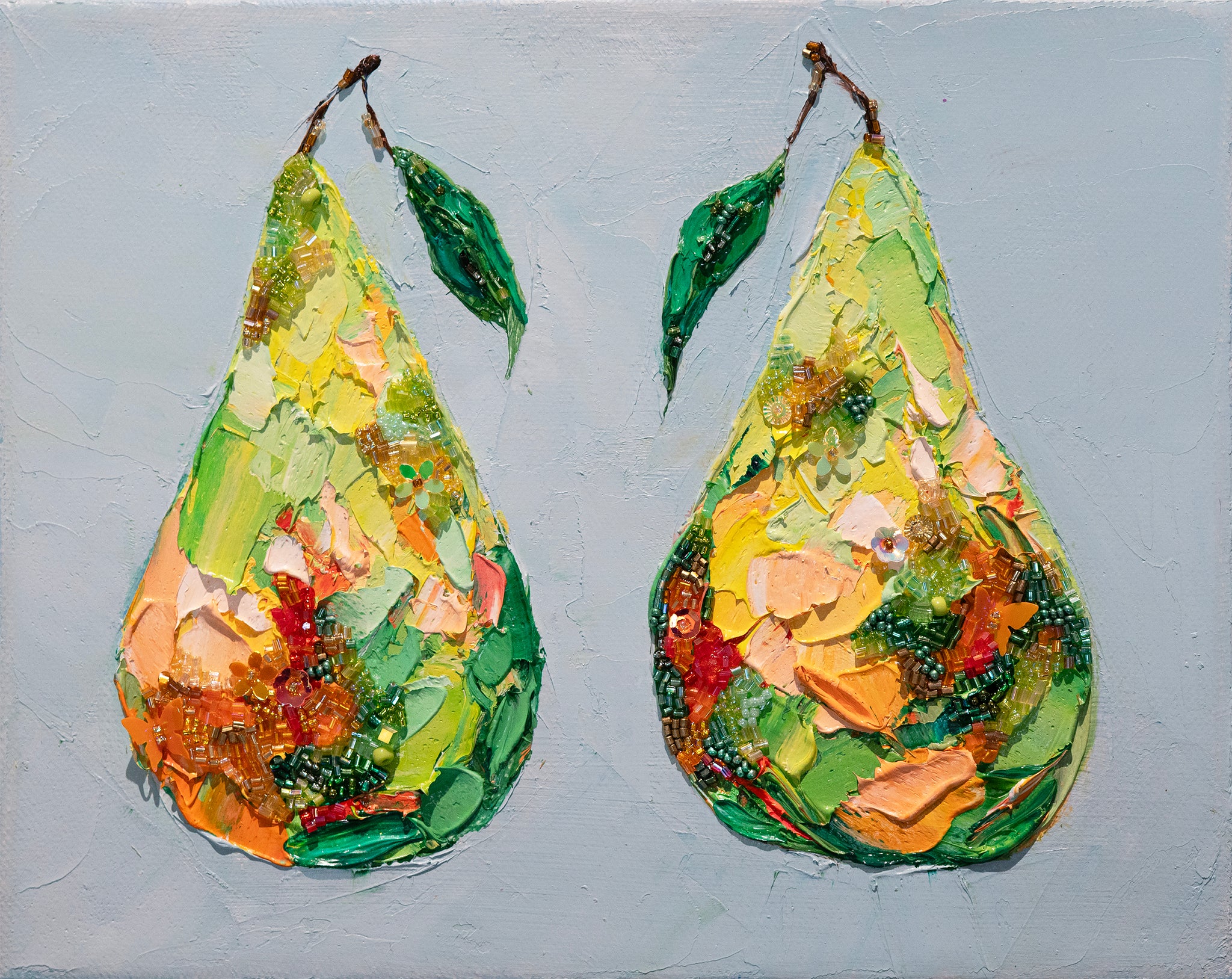 "Glitzy Concorde Pear Duo" -10" x 8" x 1.5"