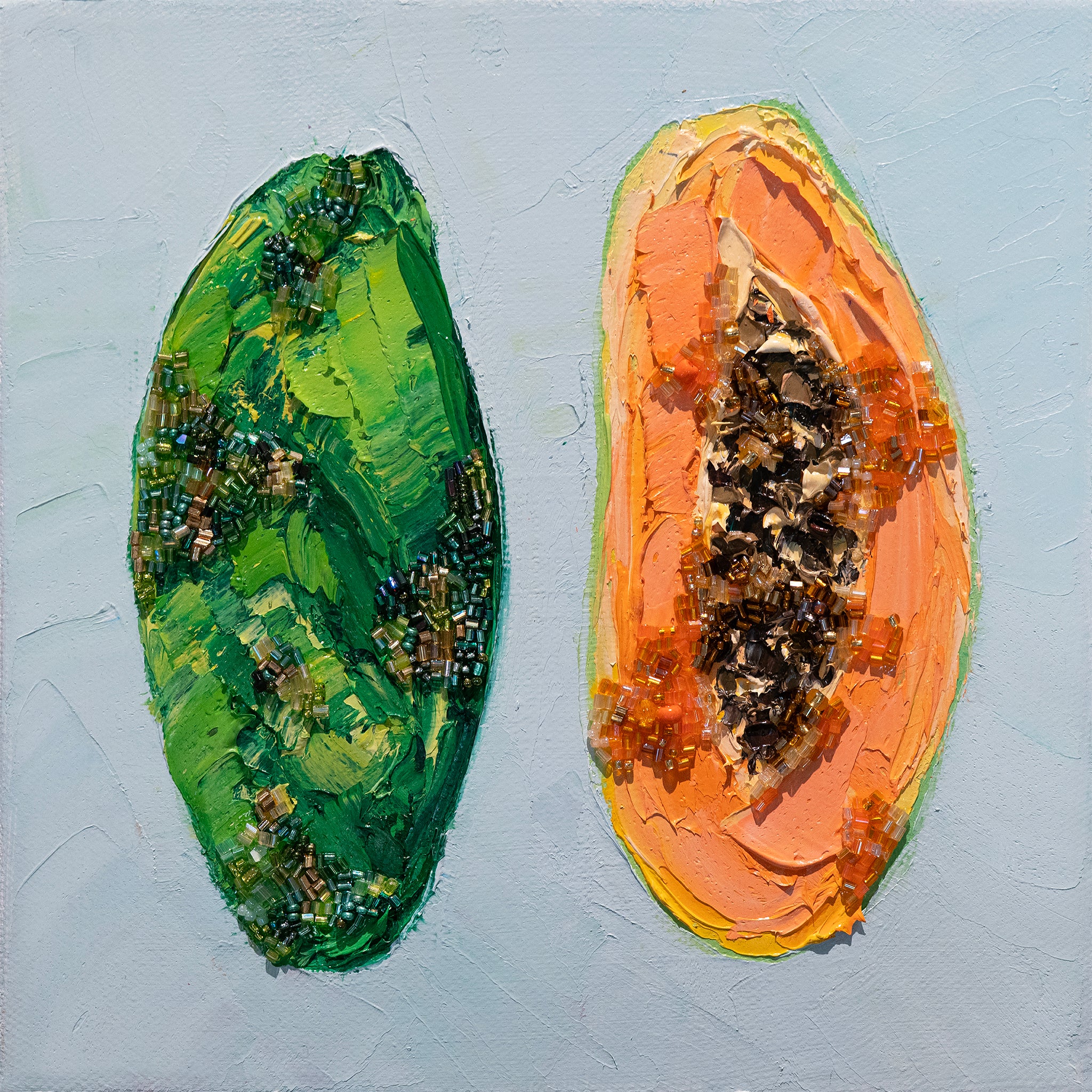 "Sunset Papaya" -8" x 8" x 1.5"