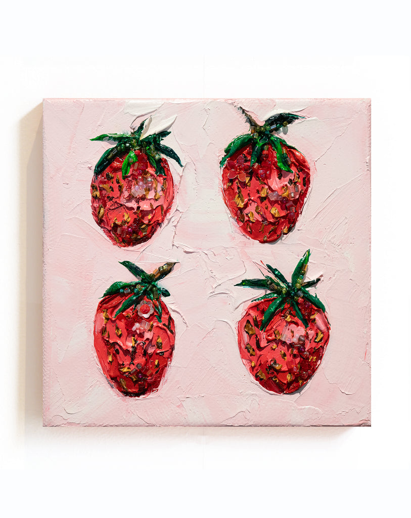 "Strawberry Quartet Jewel" -5" x 5" x 1.5"