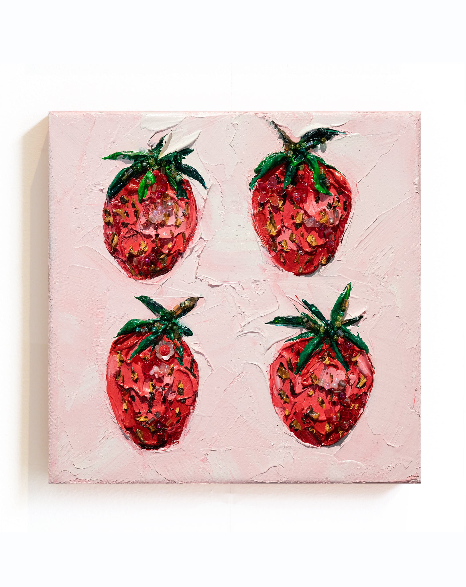 "Strawberry Quartet Jewel" -5" x 5" x 1.5"