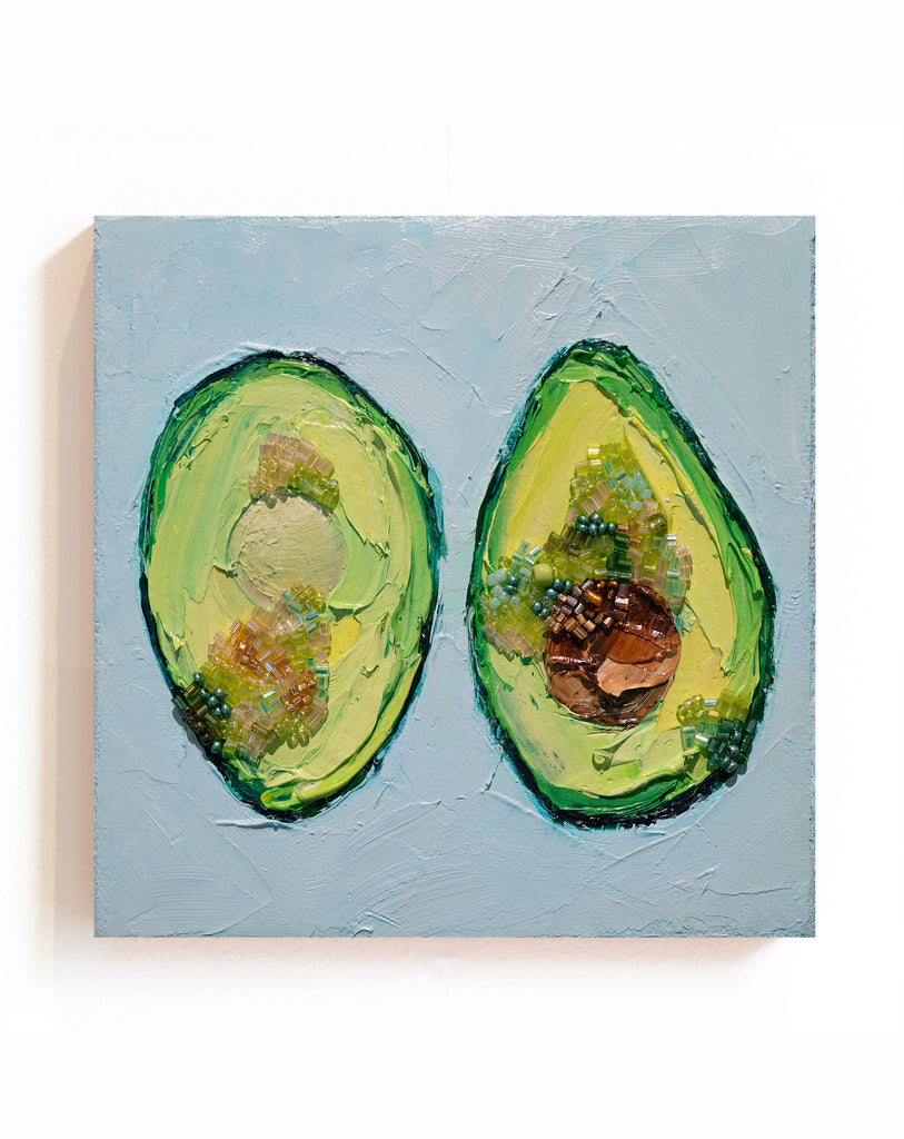 "Glitzy Gwen Avocado" -5" x 5" x 7/8"