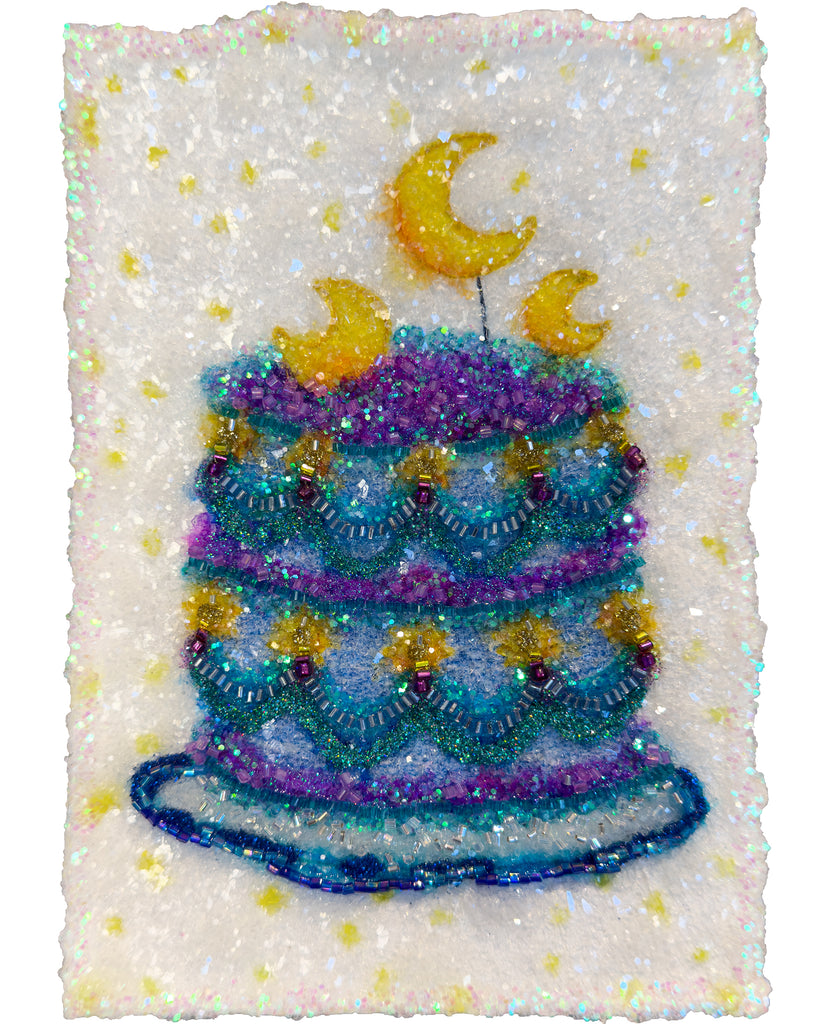 Midnight Moon With My Cake -7.5” x 5.5”