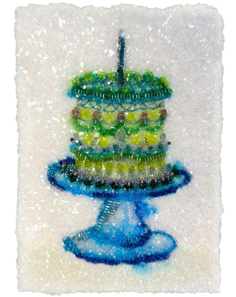 A Pretty Green Velvet Princess Cake  -7.5” x 5.5”
