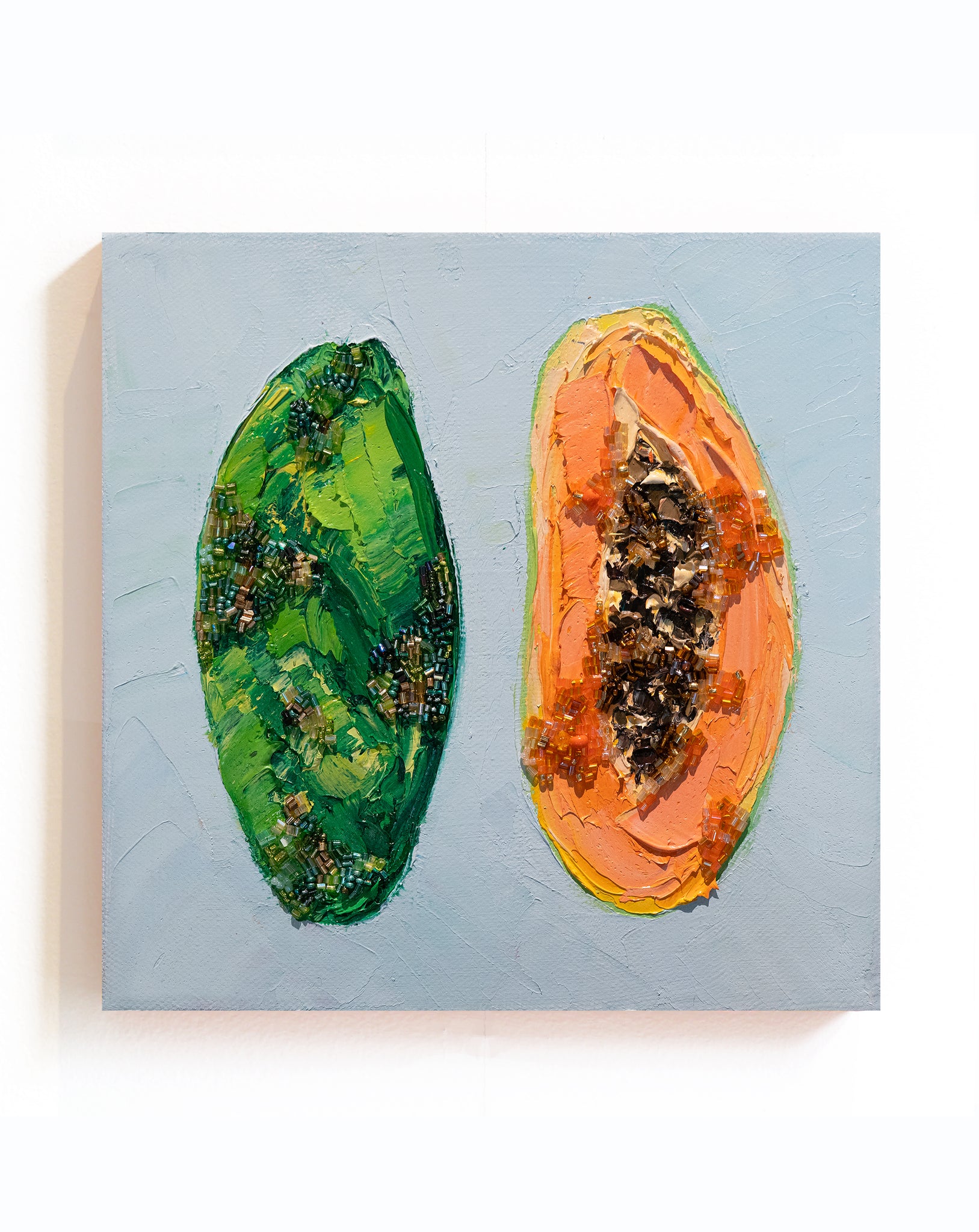 "Sunset Papaya" -8" x 8" x 1.5"