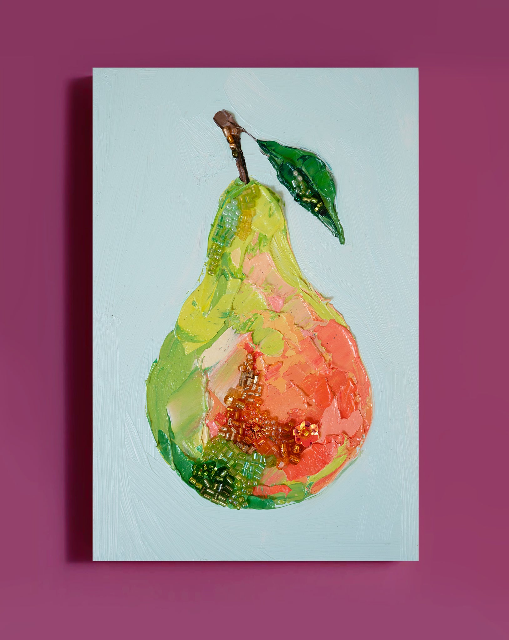 Commission Collaboration | "Sparkling Taylor’s Golden Pear" -7" x 5" x 7/8"