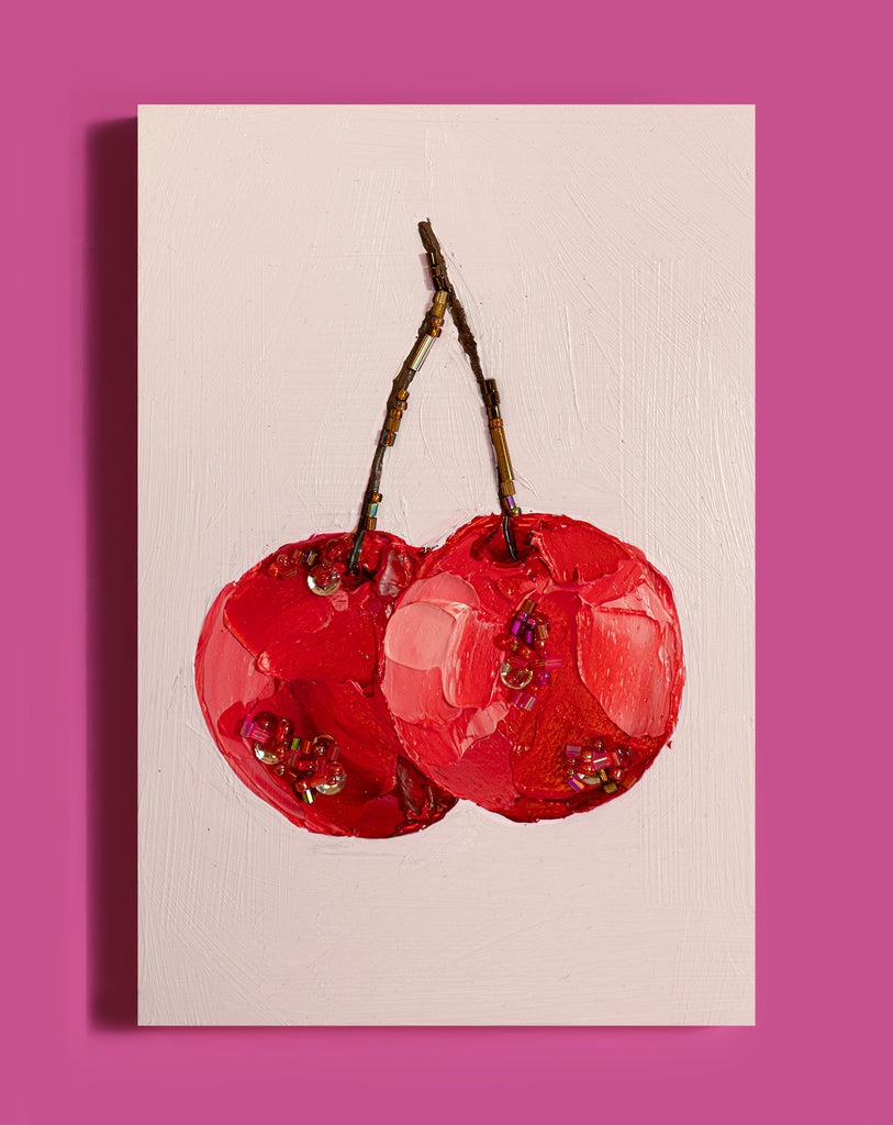 Commission Collaboration | "Bing Cherry Glitz" -7" x 5" x 7/8"