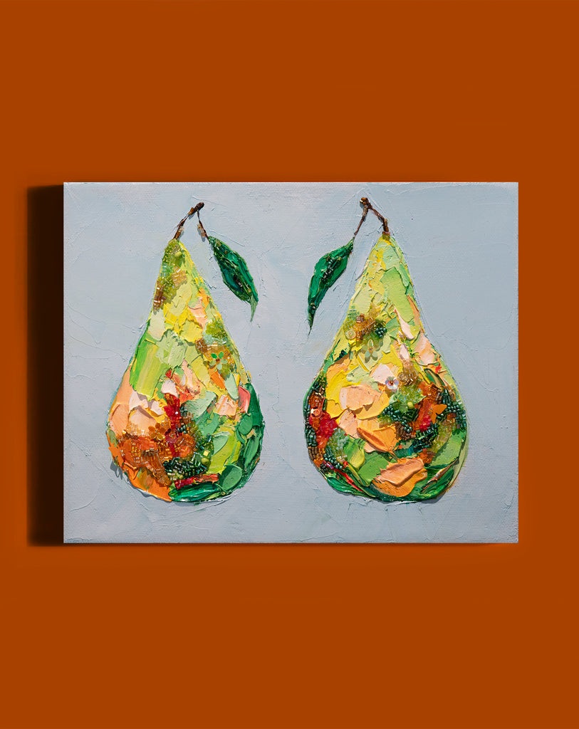"Glitzy Concorde Pear Duo" -10" x 8" x 1.5"