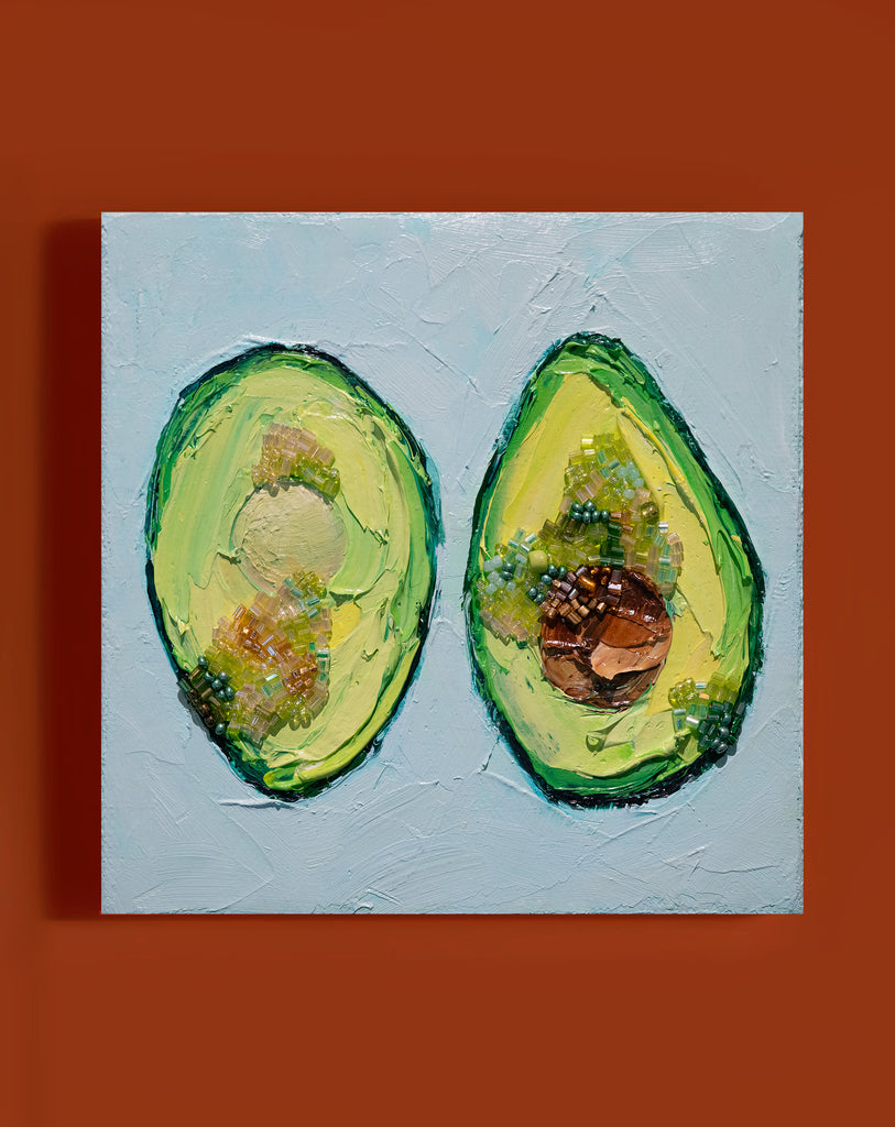 "Glitzy Gwen Avocado" -5" x 5" x 7/8"