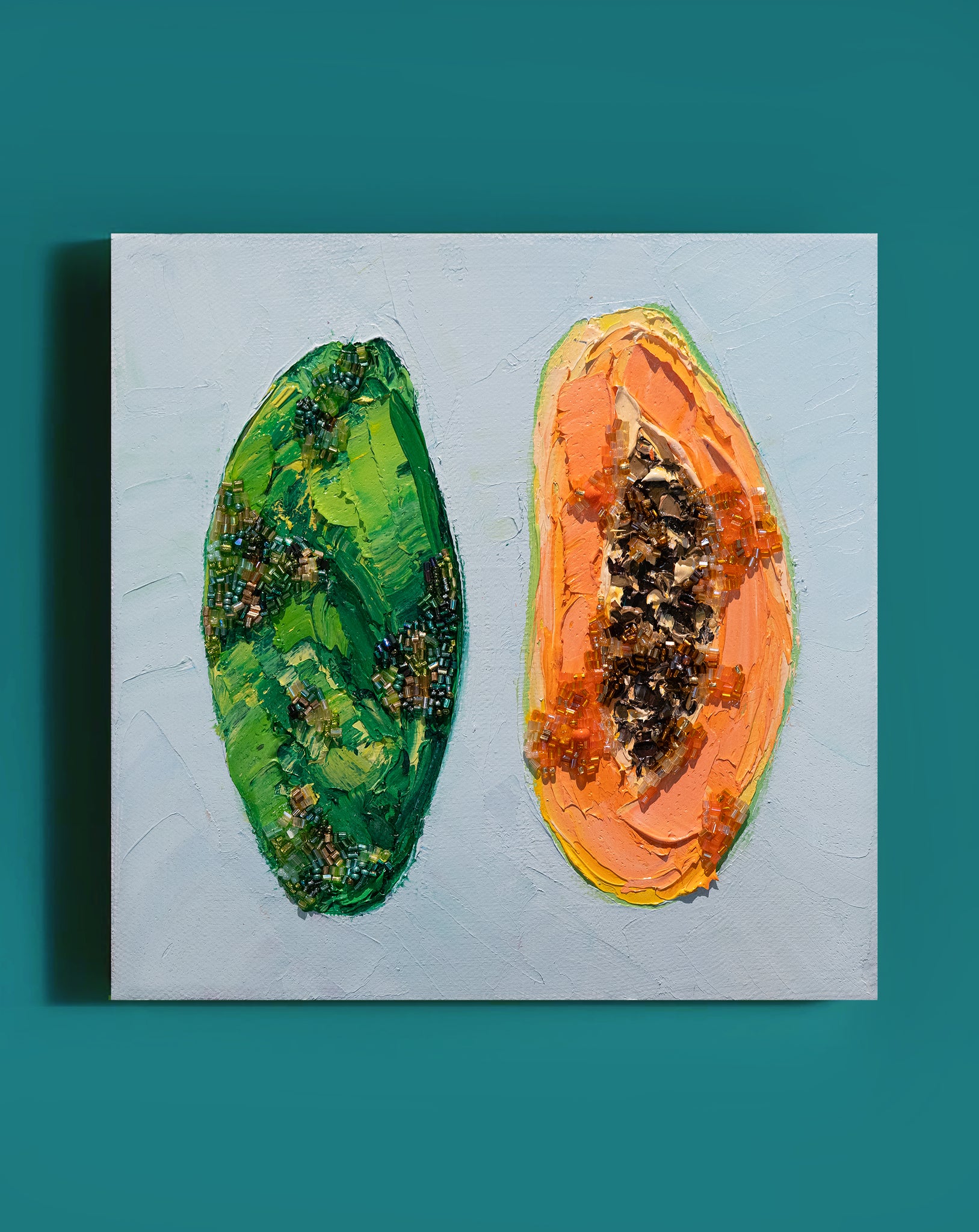 "Sunset Papaya" -8" x 8" x 1.5"