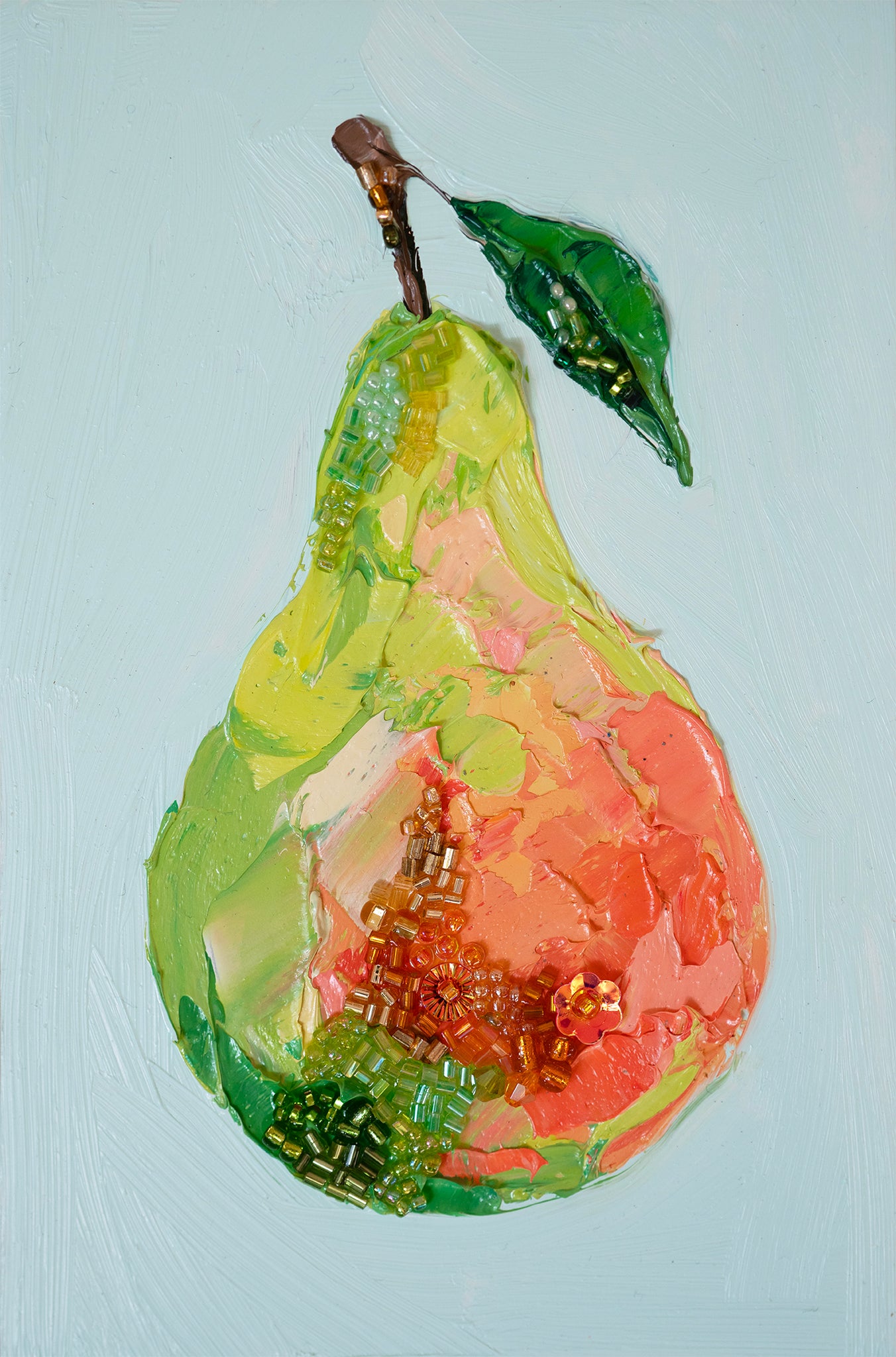 Commission Collaboration | "Sparkling Taylor’s Golden Pear" -7" x 5" x 7/8"